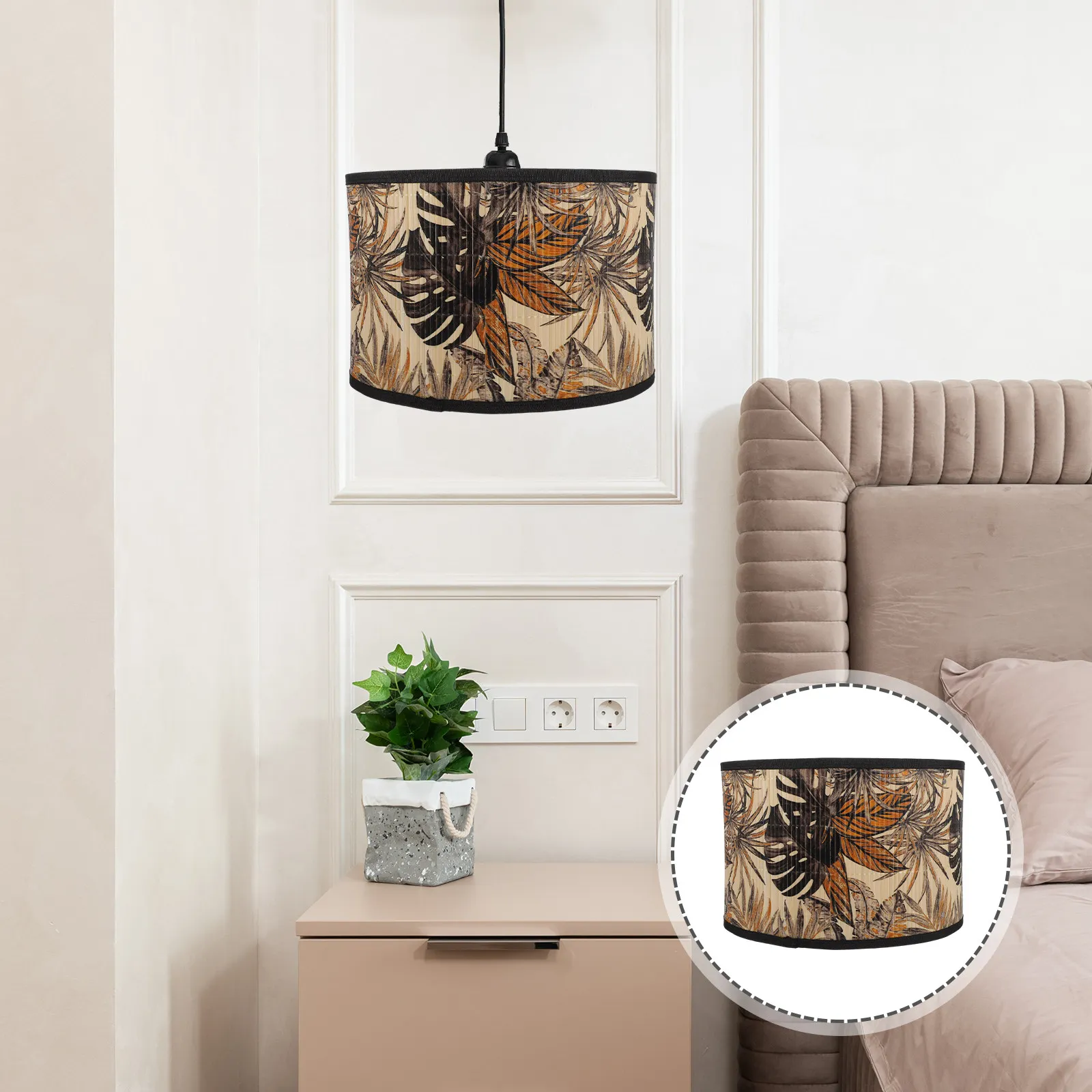 

European Style Ch Lampshade Bamboo Printed Home Decor Light Cover Pendant Ceiling Shade Hanging Lamp Shades Replacement