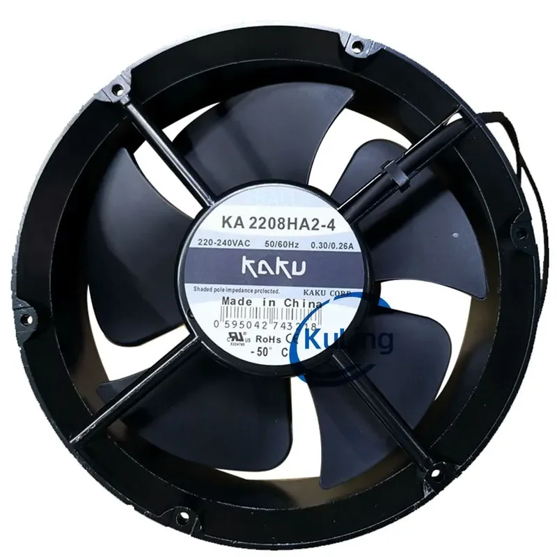 New KA2208HA2-4/2 AC220V 0.3A/0.26A Ball Bearing Axial Flow Fan with Three Blades for Electronic Equipment