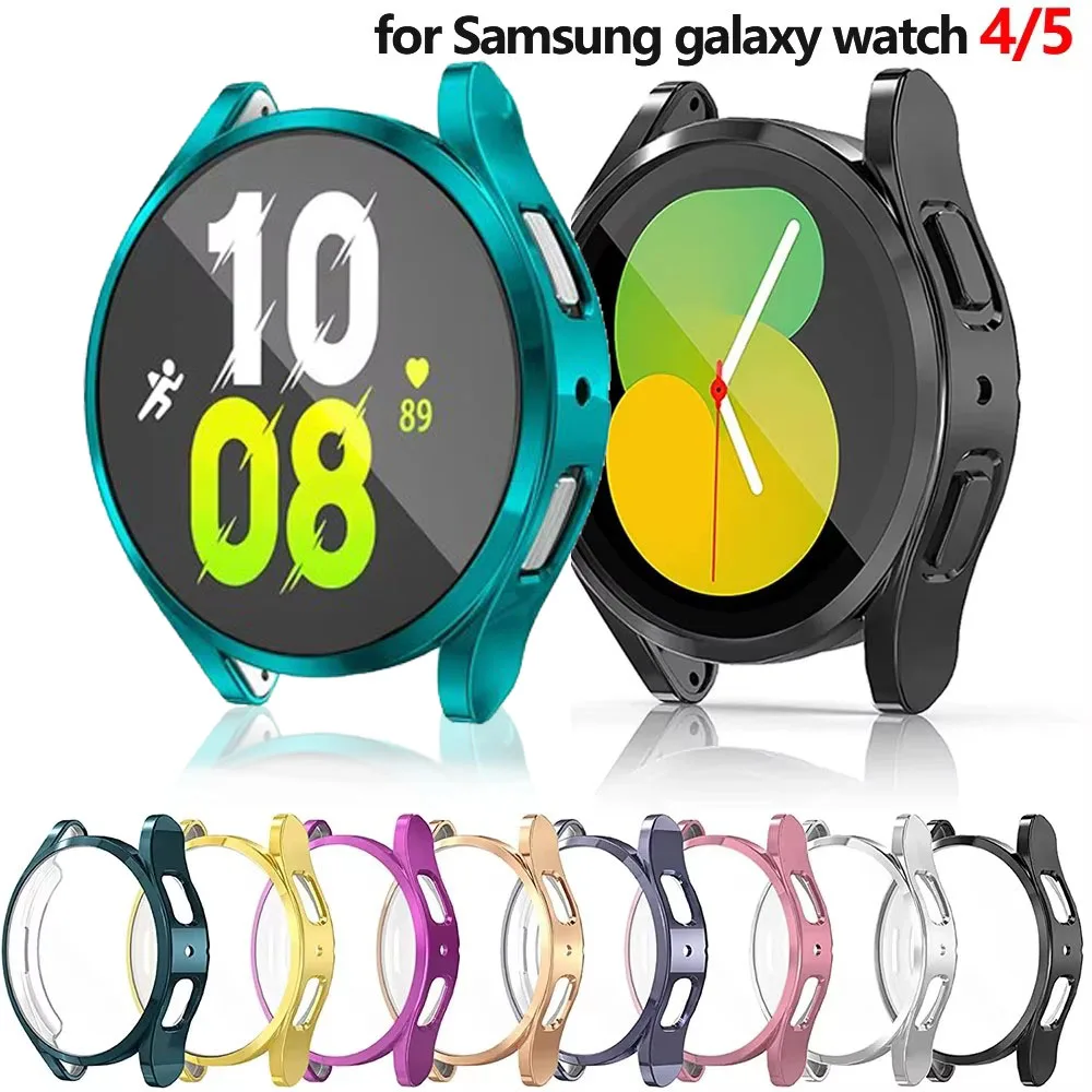 Watch Case for Samsung Galaxy Watch 4/5 40mm 44mm Screen Protector TPU All-Around Bumper Protective Cover for Watch 5 40mm44mm