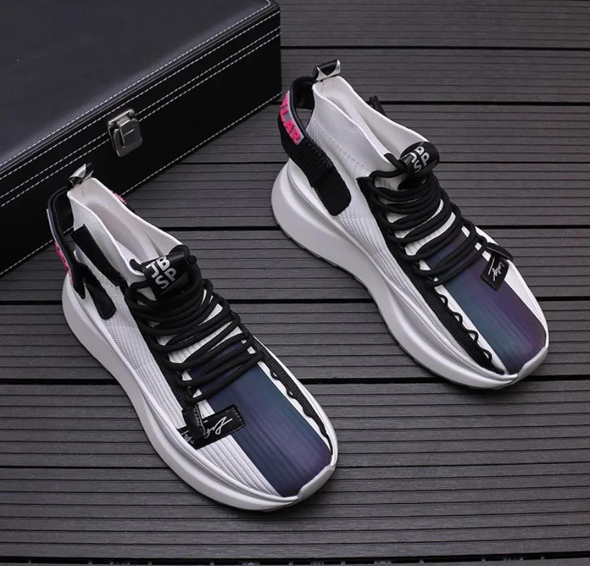 

2025 New Men's Casual Sneakers Fashionable Sports Shoes With Thick Sole And Internal Heel Increase Breathable Mesh Adult Shoes