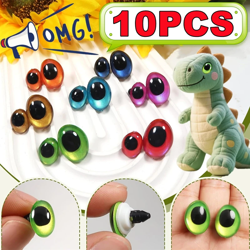 

10 шт. (5 пар) 3D красочные безопасные глаза овальной формы для вязаных крючком игрушек амигуруми DIY игрушка кукла изготовление животных глаз куклы игрушки аксессуары