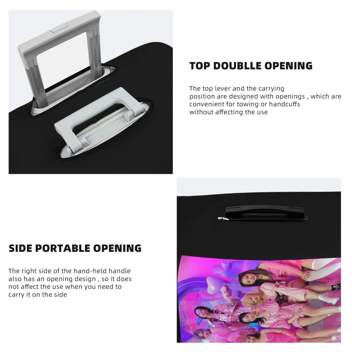 Fun Kpop Singer Twice Girls غطاء حقيبة حماية مرن لرحلة الأمتعة أغطية حماية مقاس 18-32 بوصة