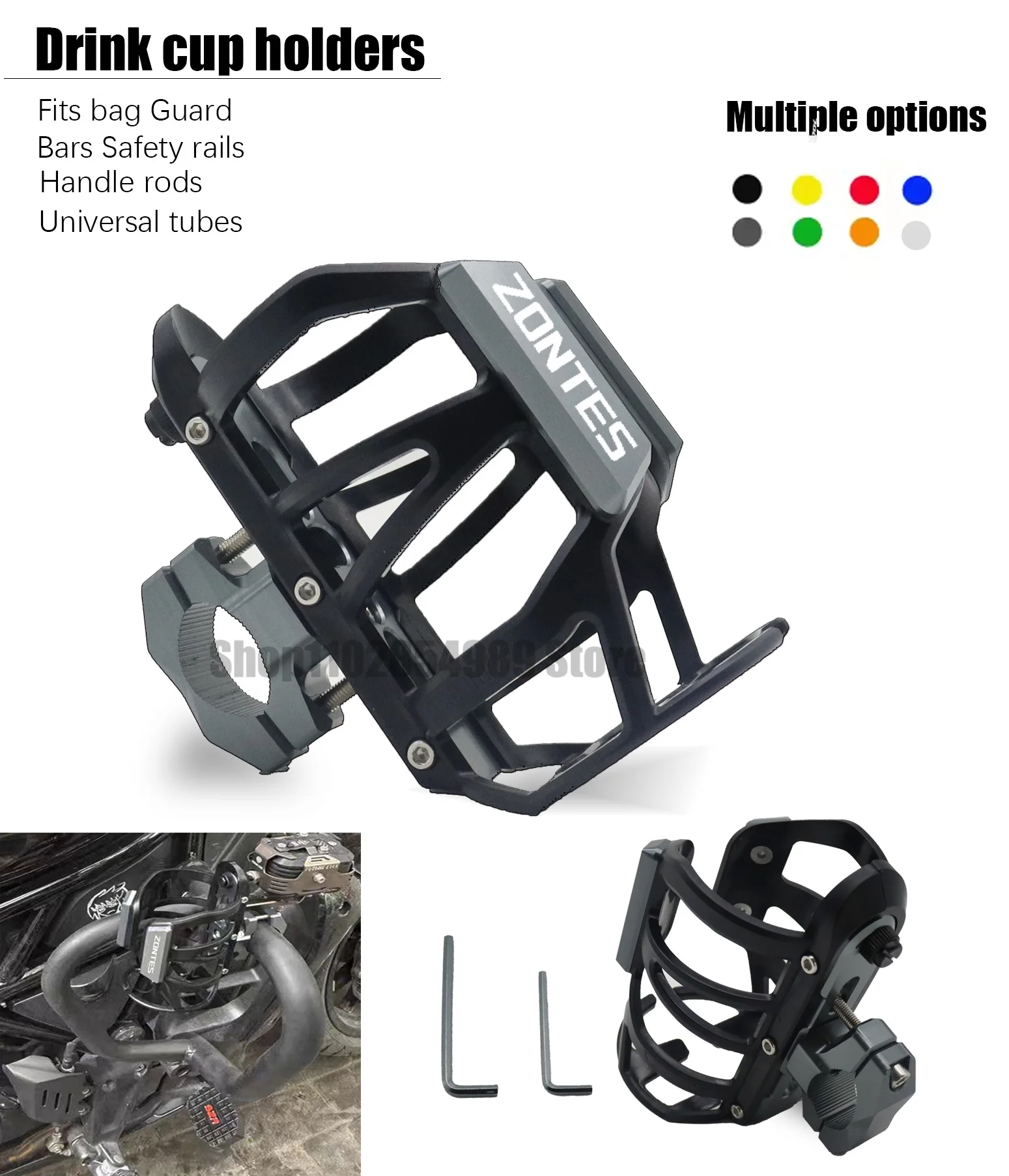 

For ZONTES 703RR 703R 368G 368E 368K 310M 350E 368D 350D Motorcycle Beverage Holder Water Bottle Holder Modification Accessory