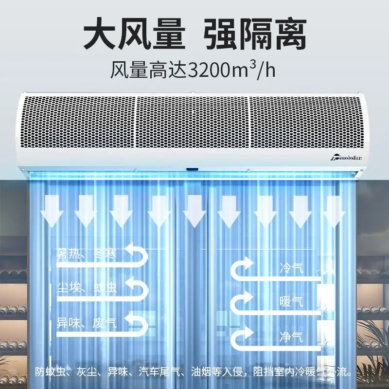304 Stainless Steel Air Curtain Commercial High Speed Energy Saving Air Curtain for Warehouse Supermarket Wholesale