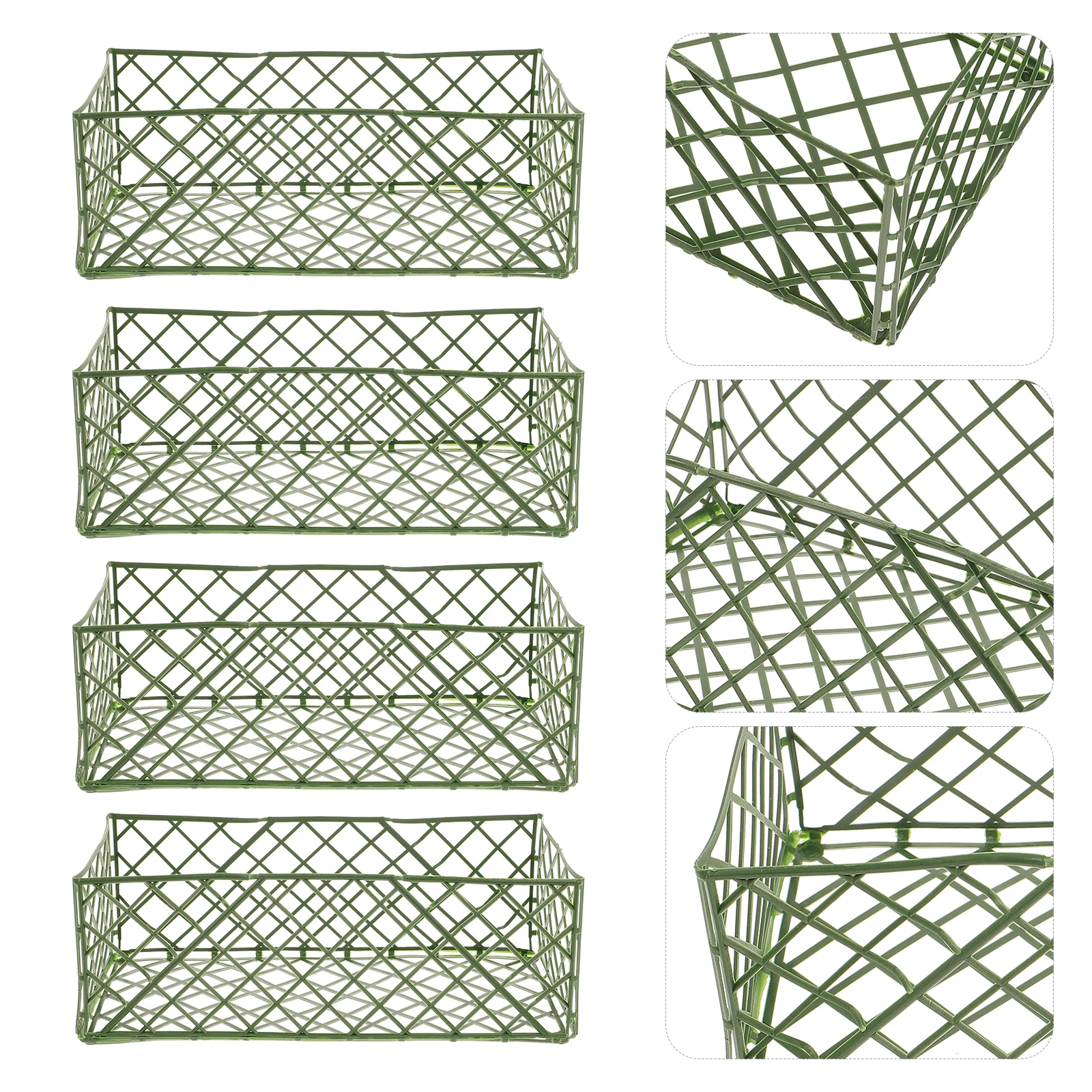 

Green Flower Mud Rack Durable Plastic Grid Wall Decor Arrangement Supplies Holder Basket Plant Support Gardening Tools