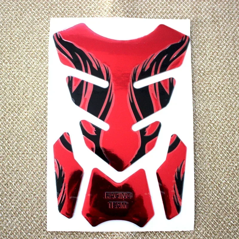 Fishbone 3D Motorcycle Tankpad Stickers, Oil Tank Protector Cover, Flame Vinyl Decals for Motorcycle Auto Car Decor