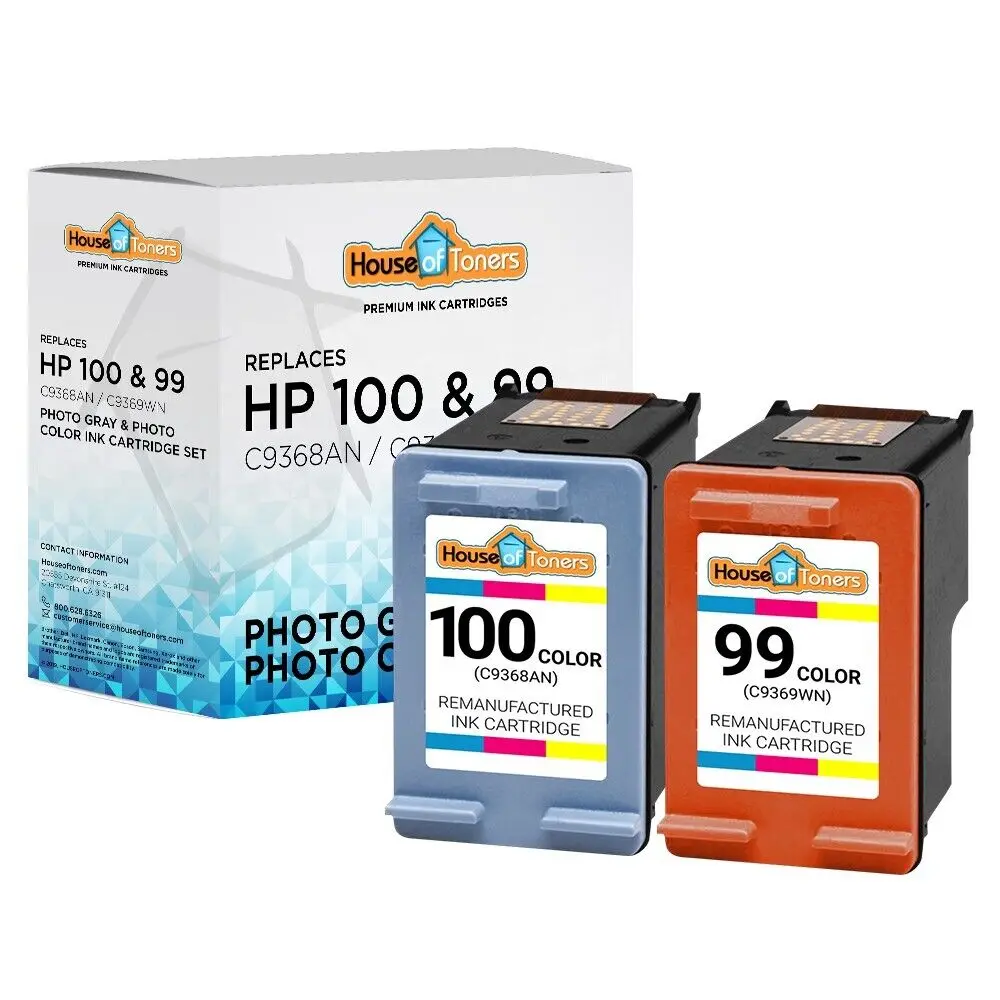 2pk เปลี่ยน HP 99 & 100สำหรับ Photosmart 8750/Gp/Xi 8450/Xi 8758 B8300 2613