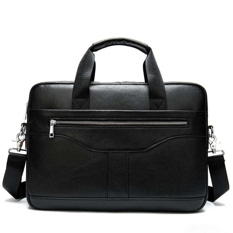 Men's Top Grain Leather Briefcase Spacious Vintage Retro Daily Business Office Professional Top Handle