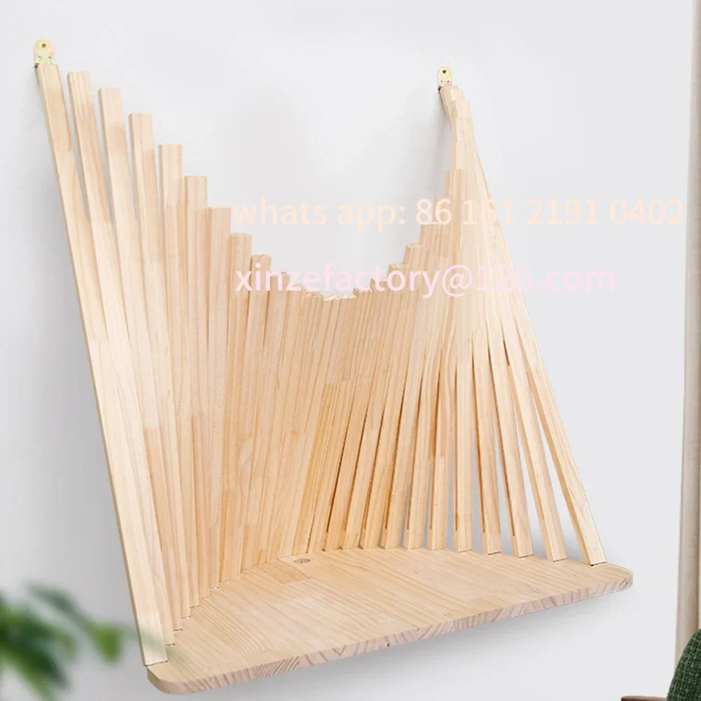 

Customizable Minimalist Wall Mounted Computer Desk Solid Wood Folding Hanging Office Table Space Saving Creative Design Foldable