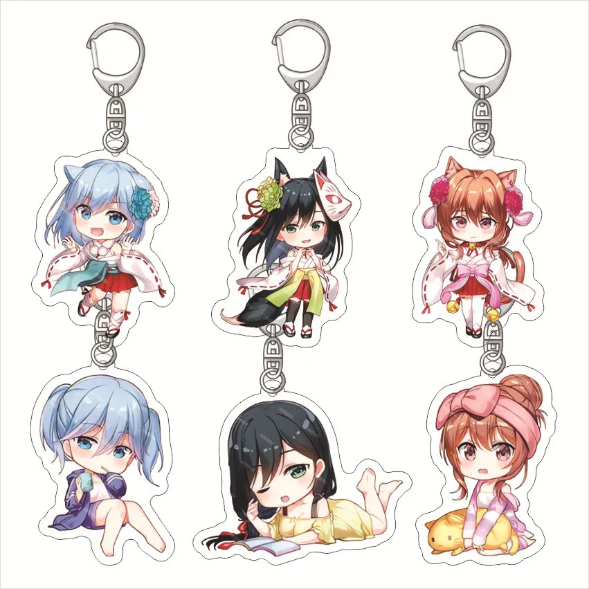 Anime Amagami-San Chi No Enmusubi Tying the Knot with an Amagami Sister Acrylic Keychain Jewelry Accessories Key Ring Gift