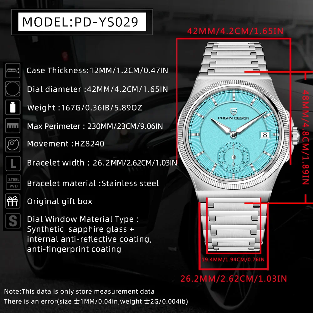 New PAGANI DESIGN Luxury Top Brand Men's Mechanical Watch Sapphire Glass AR Coating Automatic Watch 100M Waterproof Men's Watch