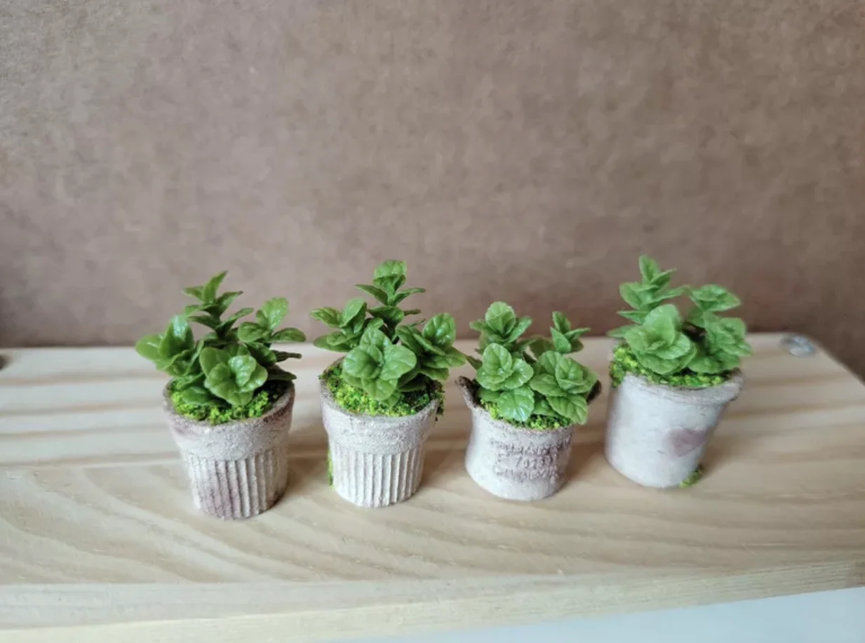 1:6 Miniature Plant Set, Handmade Realistic Fern Maple Caladium Potted,Exclusive Custom Sizes BJD Dollhouse Garden Bjd Decor Art
