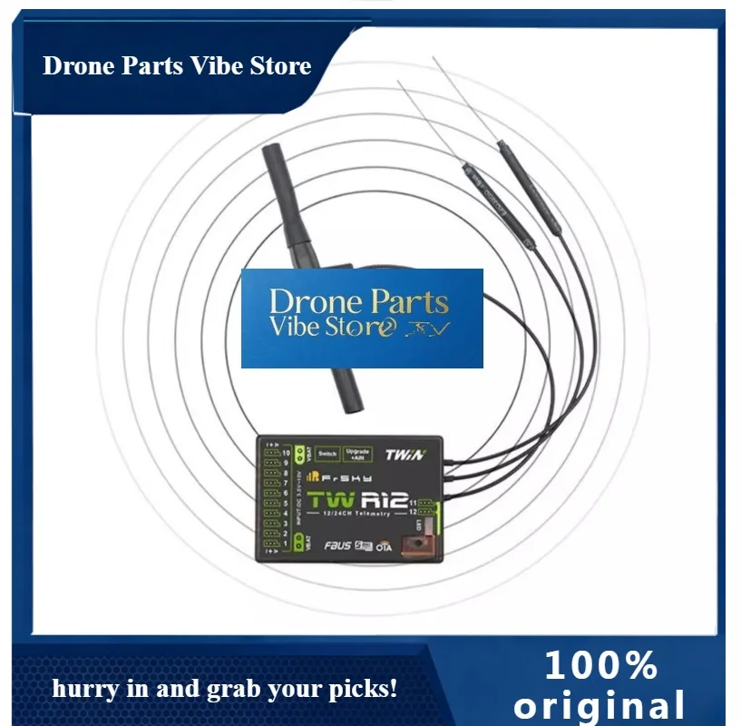 

Drone PartsFrSky TW MX/TW R6/TW R8/TW R12 Dual 2.4GHz Band Receiver PWM