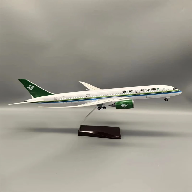 دييكاست 47 سنتيمتر B787 الخطوط الجوية العربية السعودية نموذج طائرة 1/130 مقياس الراتنج الطائرات لجمع عرض لعبة مجسمة #3
