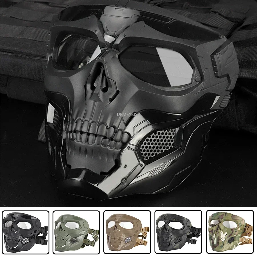 Tactical Skull Masks CS Shooting Paintball Masks Motorcycle Men Full Face Airsoft Cycling Halloween Cosplay Party Mask