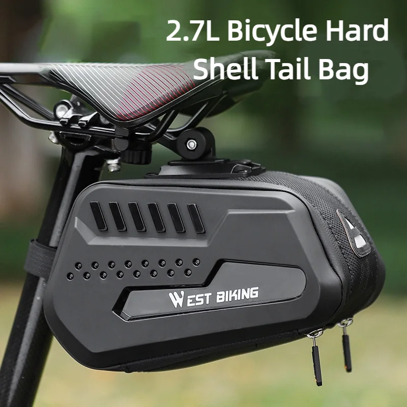 

Hard Shell Bicycle Saddle Bag Large Capacity Bike Tail Bag Wear-resistant Adjustable Bicycle Seat Bag For MTB Road Bike
