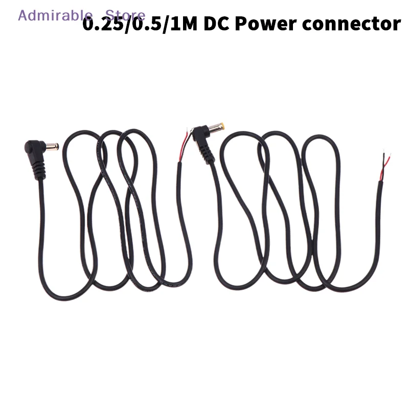 w5.5 X 2.1mm/2.5mm Right Angle DC Power Cable DC Male Plug Power Connector Plug Connector Extension Line