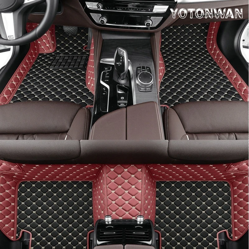 5D Color Stitching Custom Leather Car Mat 100% For Nissan All Models Qashqai x-Trail Tiida Primera Pathfinder Auto Accessories