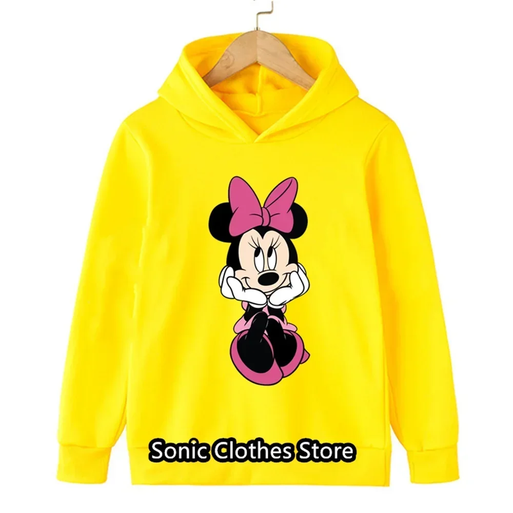 Mickey Mouse Sweatshirt Minnie Mouse Hoodie Kids Children Hoodies Autumn Fashion Boys Sweatshirts Girls Boys Clothes 3-14Years