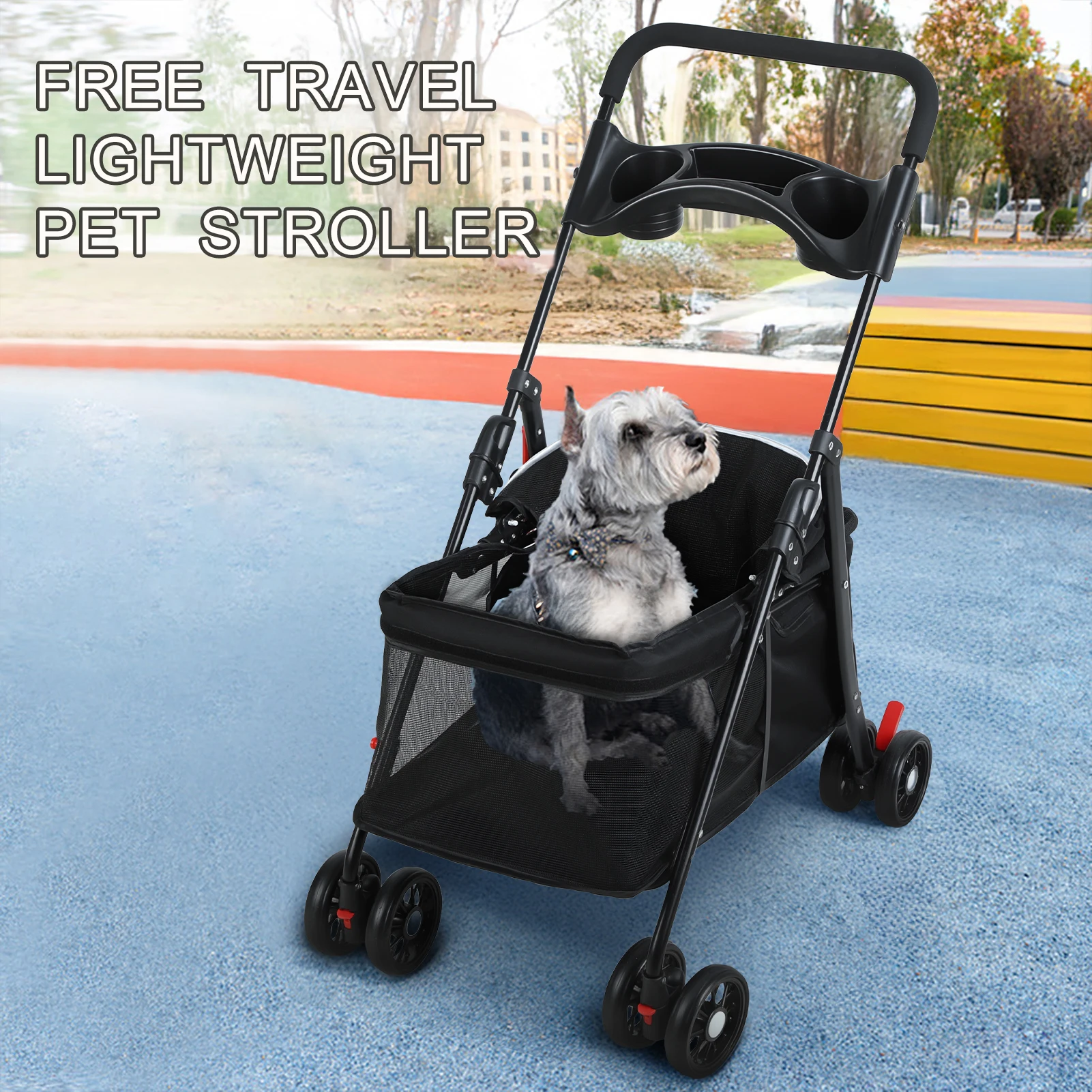 

Cat And Dog Pet Stroller, Suitable For Dogs, Cats, And Teddy Dogs, Baby Stroller Style, Small Pet Outdoor Stroller, Lightweight