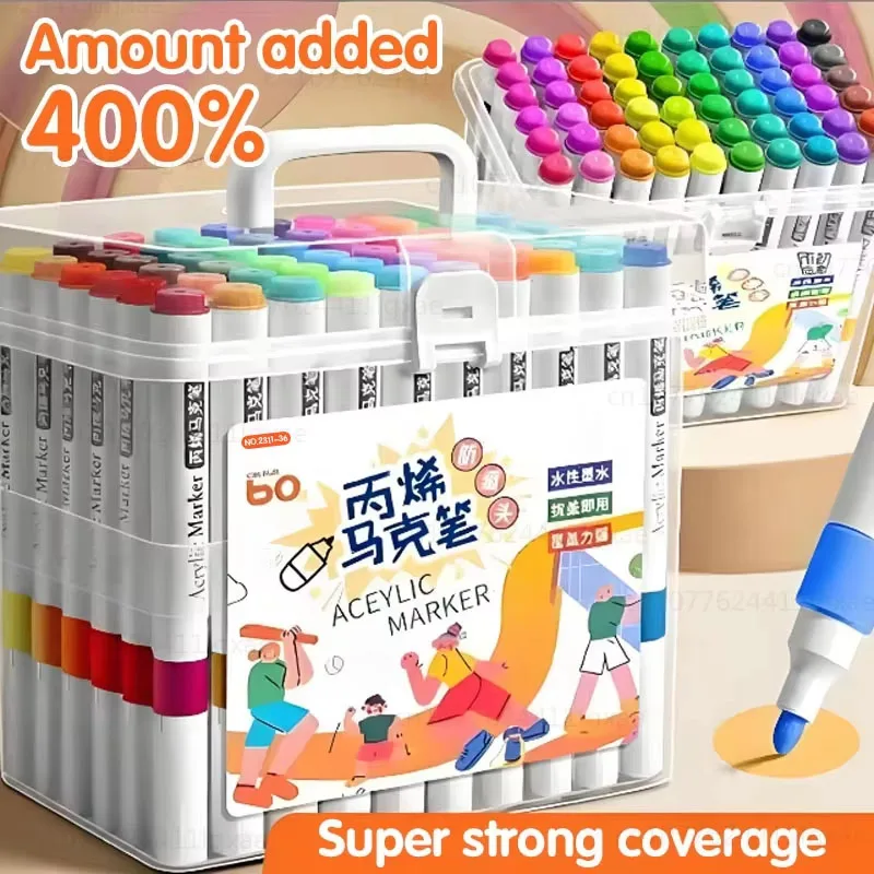 

Маркеры, приятные для бумаги, не отслаивающиеся, на водной основе, 60/12 цветов, тонкие кончики, раскраски для взрослых, книжки-раскраски для детей и взрослых