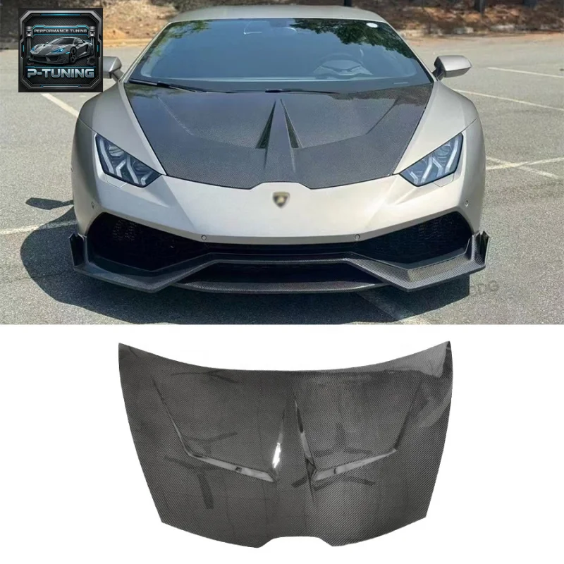 

Carbon Fiber 1016 Style Hood for Lamborghini Huracan LP580 LP610 EVO Upgraded Front Bumper Engine Hood Bonnet Cover Car Bodykit