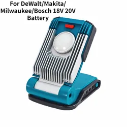 Outdoor portable LED Working Lamp Light For DeWalt for Makita for Milwaukee for Bosch 18V 20V Battery high quality Led Light