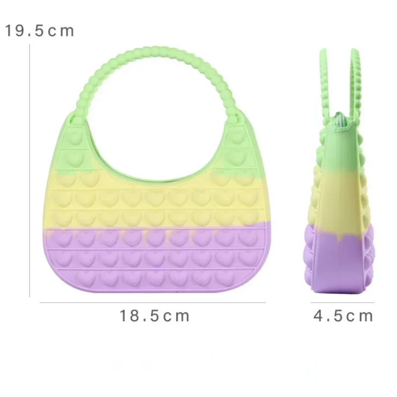 Silicone Handbag for Children's One Shoulder Diagonal Cross Bag Decompression Bubble Music Silicone Zero Wallet Kids Bag