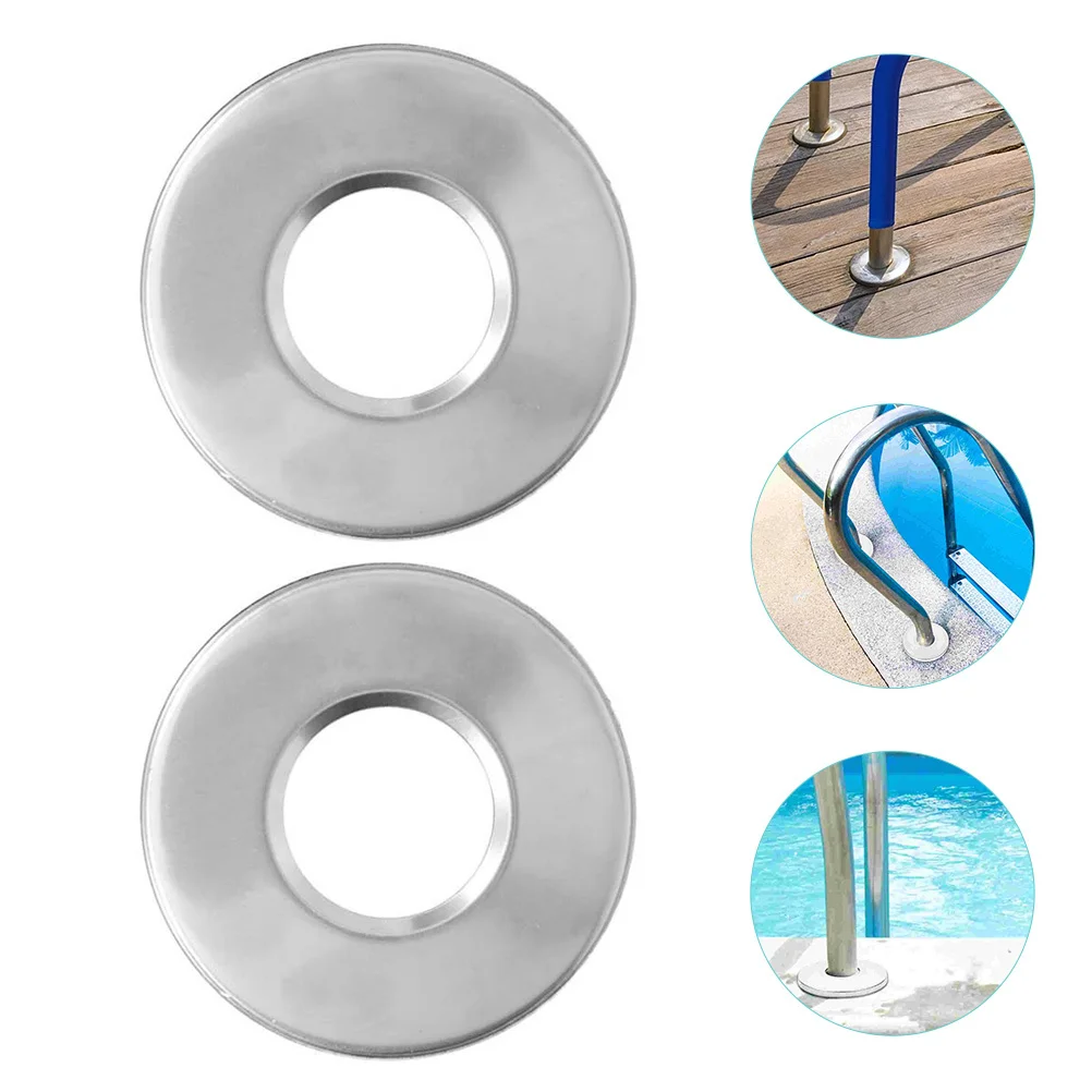 1 زوج الفولاذ المقاوم للصدأ بركة سلم يغطي الزخرفية دائم درابزين شعار استبدال أجزاء لوحات سلم حمام السباحة #2