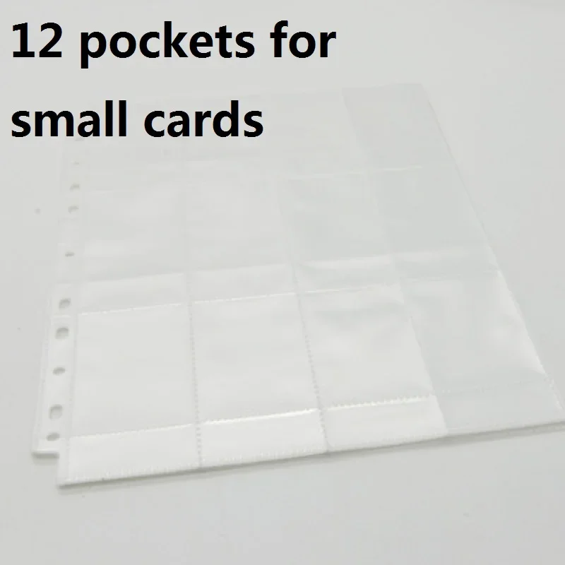 20/50pages Transparent cards pages food card 12 pockets for small size board game cards Protector collection Album pages 52x72mm