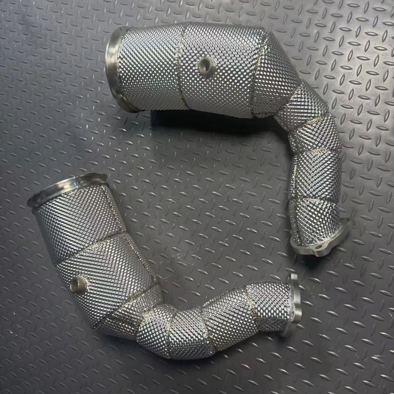 For Porsche Cayenne 2.9T Turbo Downpipe High Flow Replacement Heat Wrapped T304 Stainless