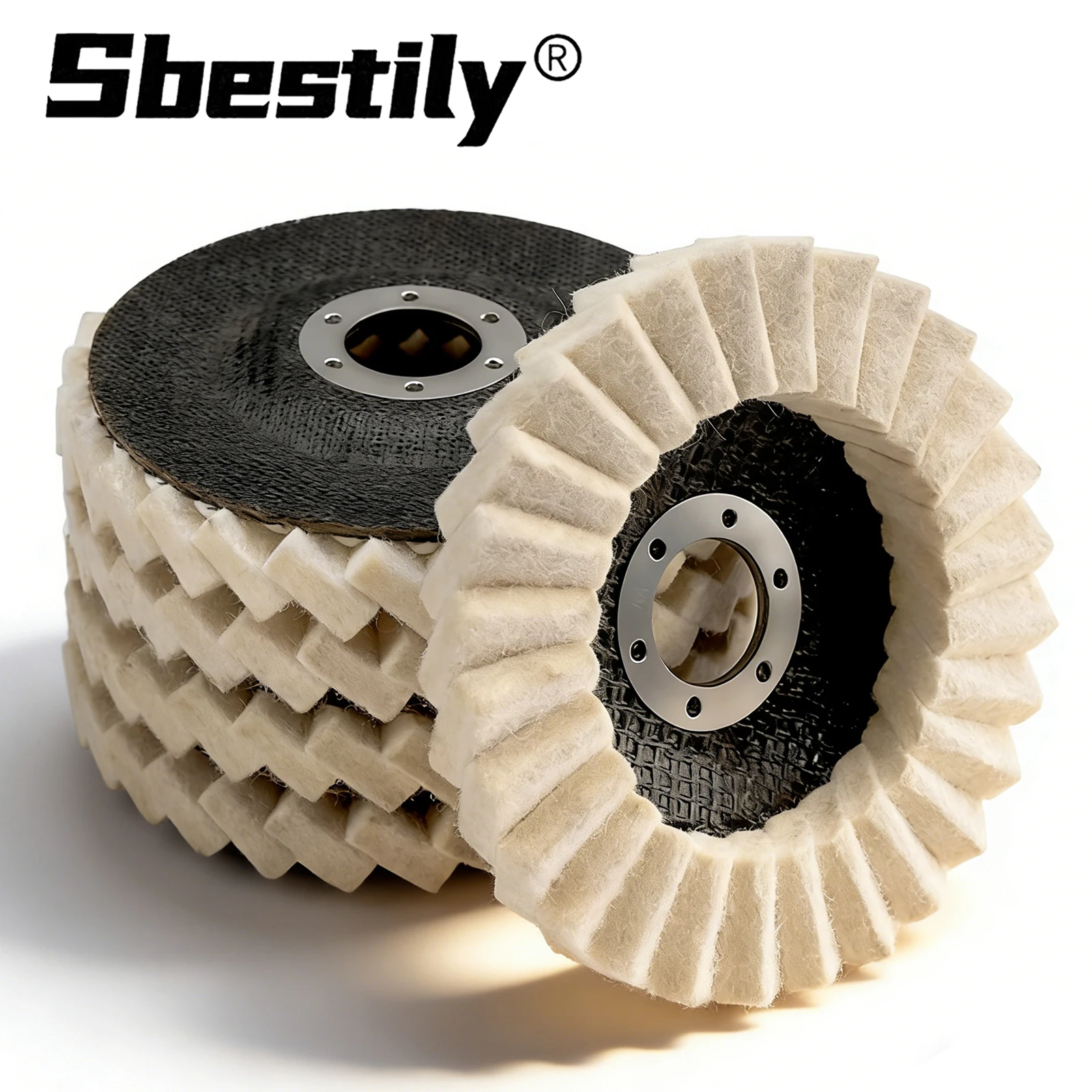 

5pcs 4.5" Wool Polishing Wheel Buffing Pad 4-1/2" Felt Flap Disc Abrasives for Angle Grinder for Metal Glass Ceramic Polishing