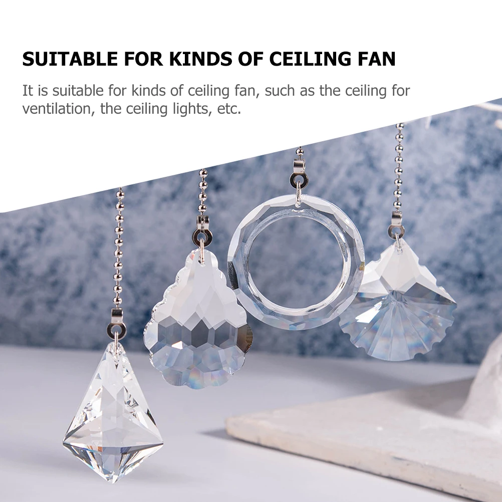 

2pcs Crystal Chain For Ceiling Decorative Pendant Durable Decoration Hanging Lamp Accessory
