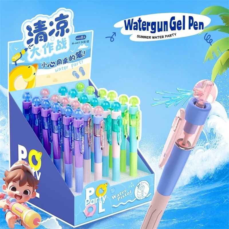 Гелевая ручка с черными чернилами, двойная функция, креативная гелевая ручка, ручка-распылитель воды, интерактивная для школьников, кампуса