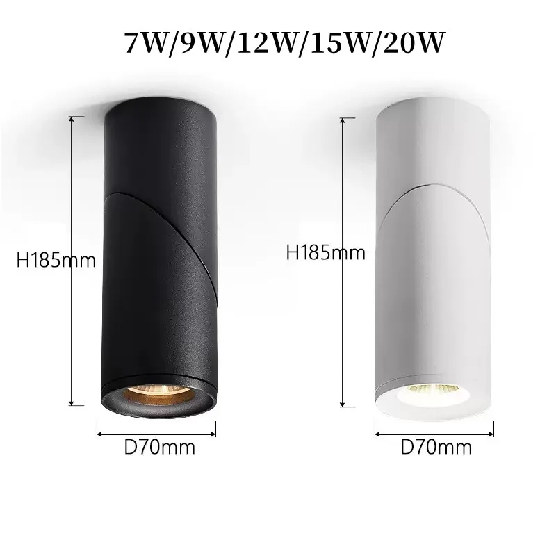 LED Surface Mounted Folding Spotlights Rotary Angle Corridor Porch Light Nordic Background Wall Ceiling COB Downlights