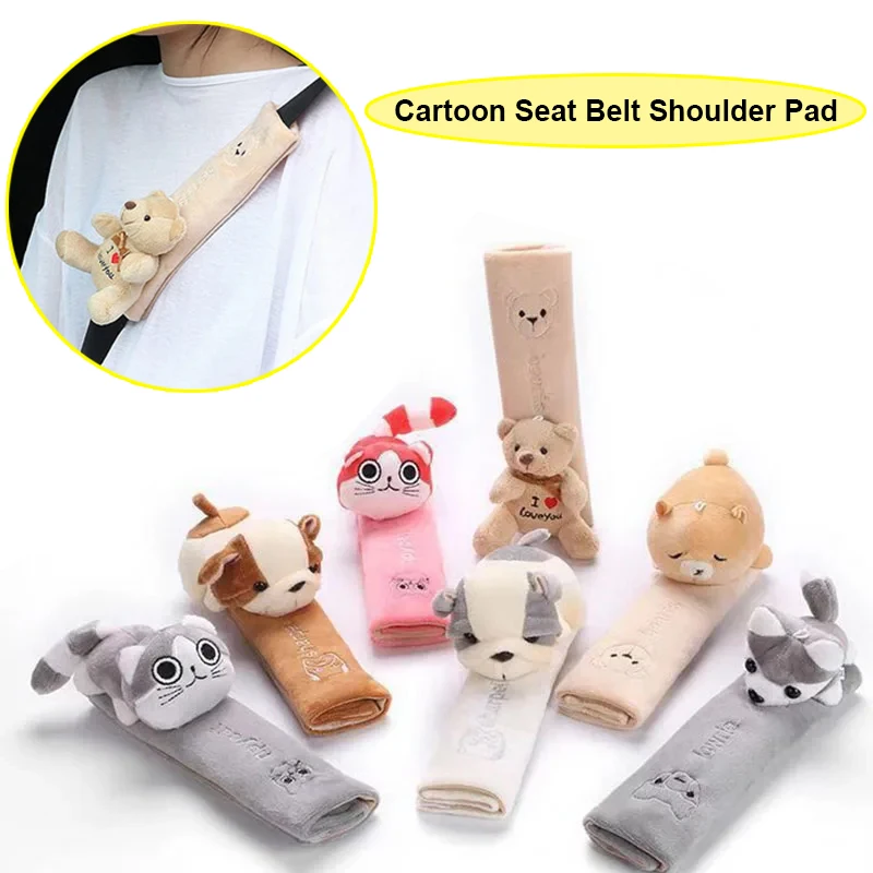 1Pcs Car Cartoon Seat Belt Shoulder Pad Car Shoulder Pad Adjustable Plush Seat Belt Protector for Car Interior Accessories