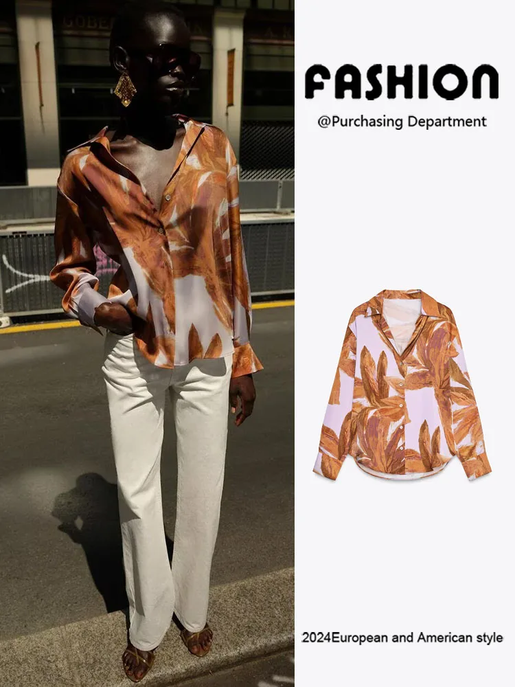 جديد وصول الخريف Faion المرأة طويلة Sve مطبوعة الحرير الساتان يشعر irt Ele Quali الصينية Sle المرحلة زي