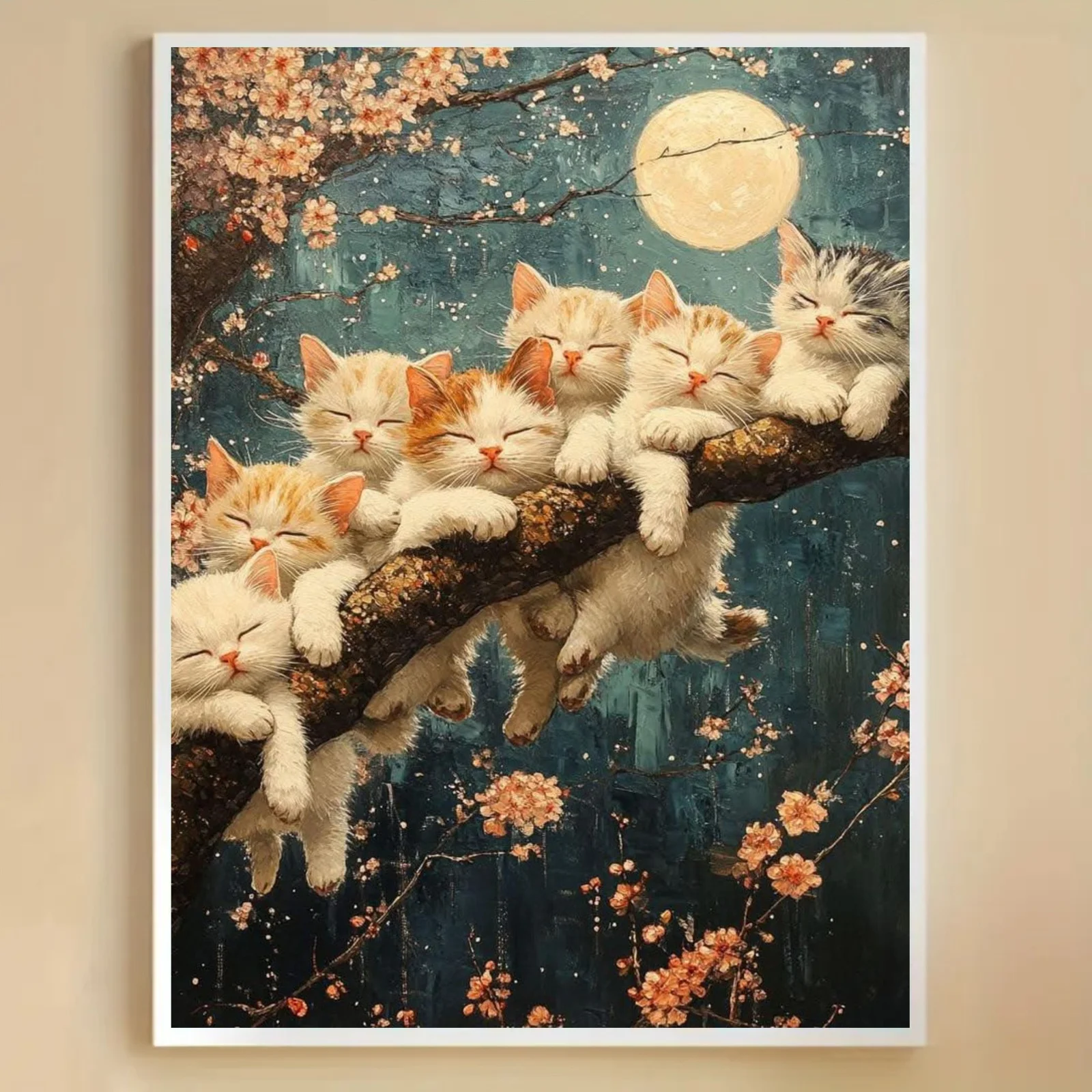 

500/1000/1200/2000PCS Puzzle Kitten Moonlight Bath Jigsaw Puzzles Leisure and Relaxation Home Decoration Gift Frameless