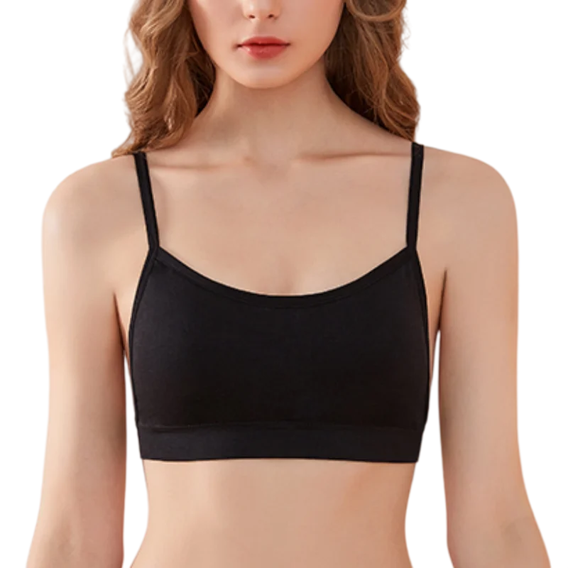 Women Seamless Tube Top Detachable Pads Narrow Back Thin Straps Bralette Breathable Comfort Soft Wireless Bra Crop Top M-XL image 2