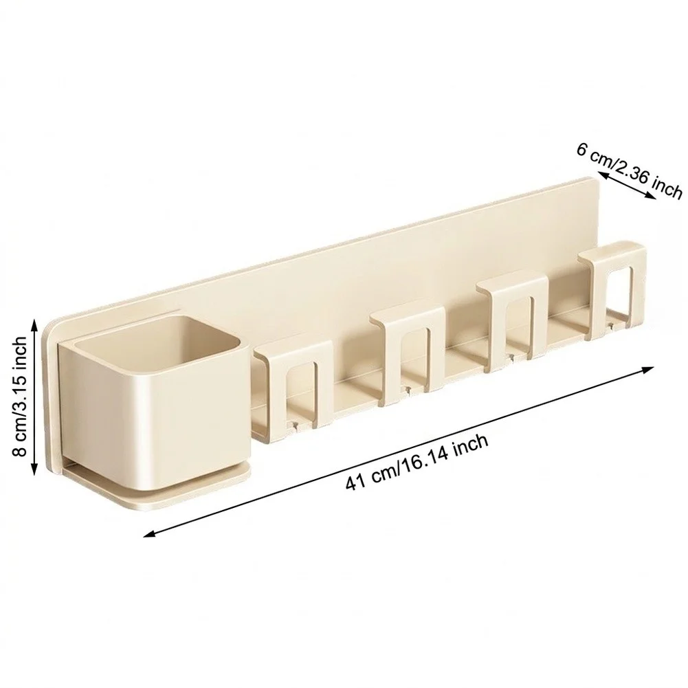 Non-Invasive Wall Mounted Toothbrush Holder for For bathroom Use with Advanced Grip Technology and Slim Design