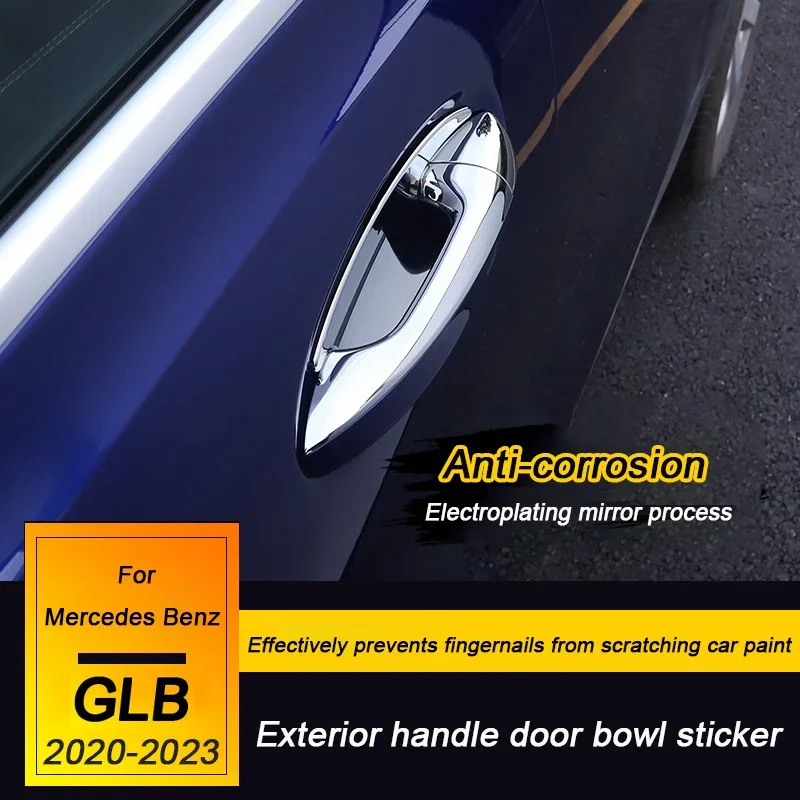 

Для Mercedes Benz GLB X247 2020 2021 2022 2023, углеродное волокно, дверная ручка автомобиля, чаша, панель, накладка, наклейка, внешние аксессуары