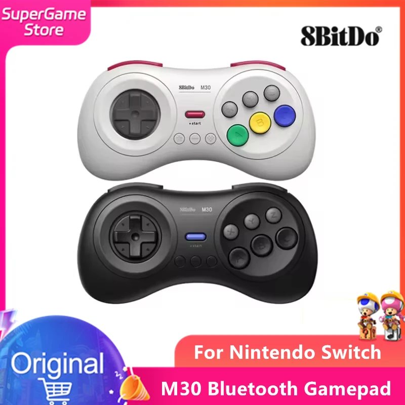 8BitDo M30 Bluetooth Gamepad for Nintendo Switch PC macOS Android Steam Xiaomi Game Controller for Sega Genesis Mega Drive Style