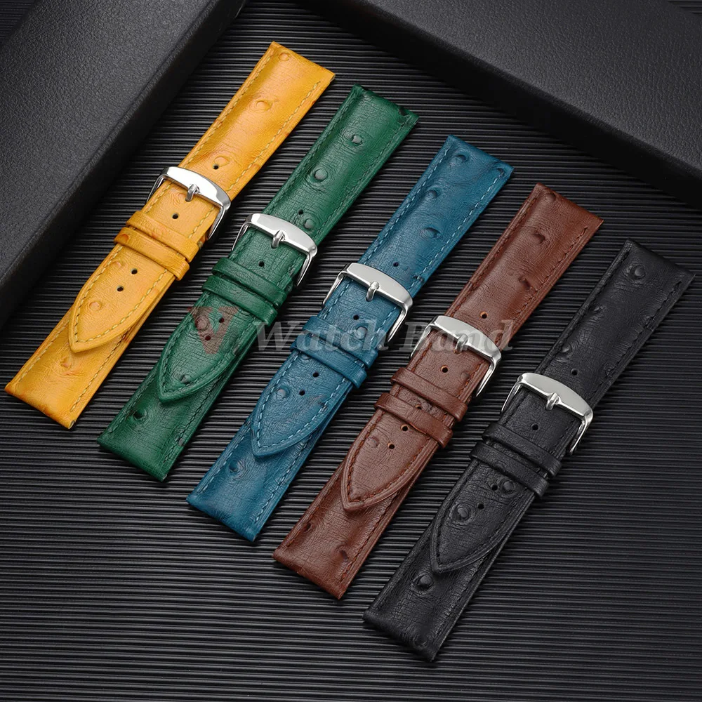 18mm 19mm 20mm 21mm 22mm Weiches Uhrenarmband mit Straußenmuster für Samsung und Huawei Watch GT5 Vintage Armband
