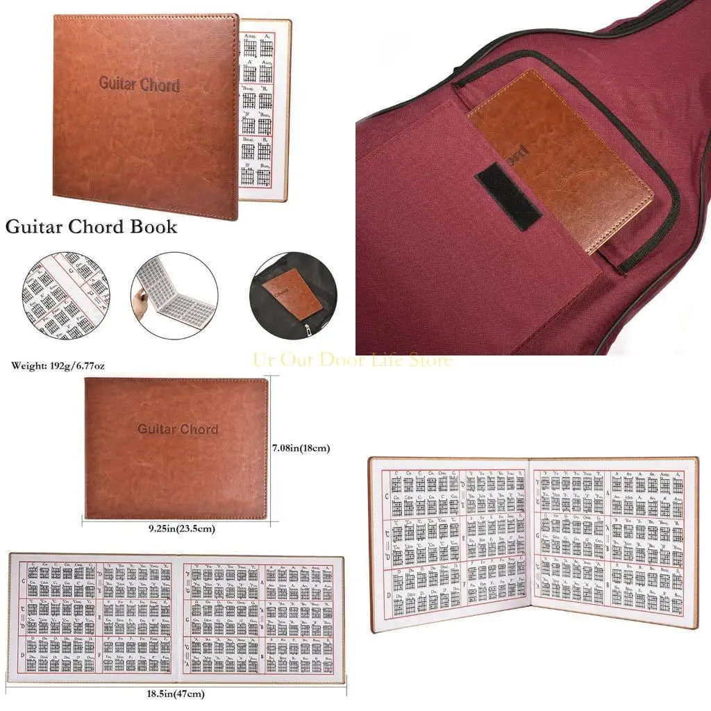 

77UF качественная кожаная 6-струнная аккордная табулатура в мягкой обложке, инструмент для обучения игре на гитаре