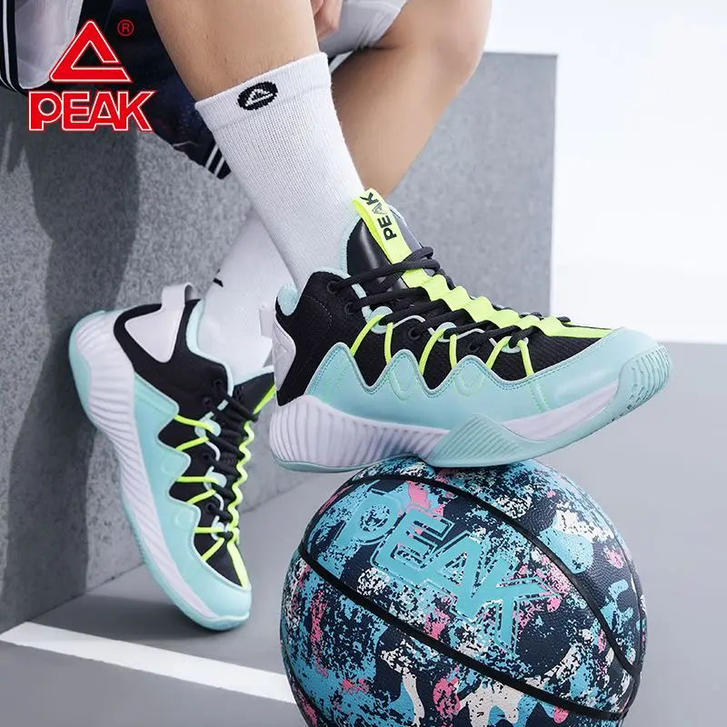 PEAK Basketball Shoes Low Cut Anti Slip Shock Absorbing Practical Football Shoes Breathable Men's Shoes Student Sports Sneakers