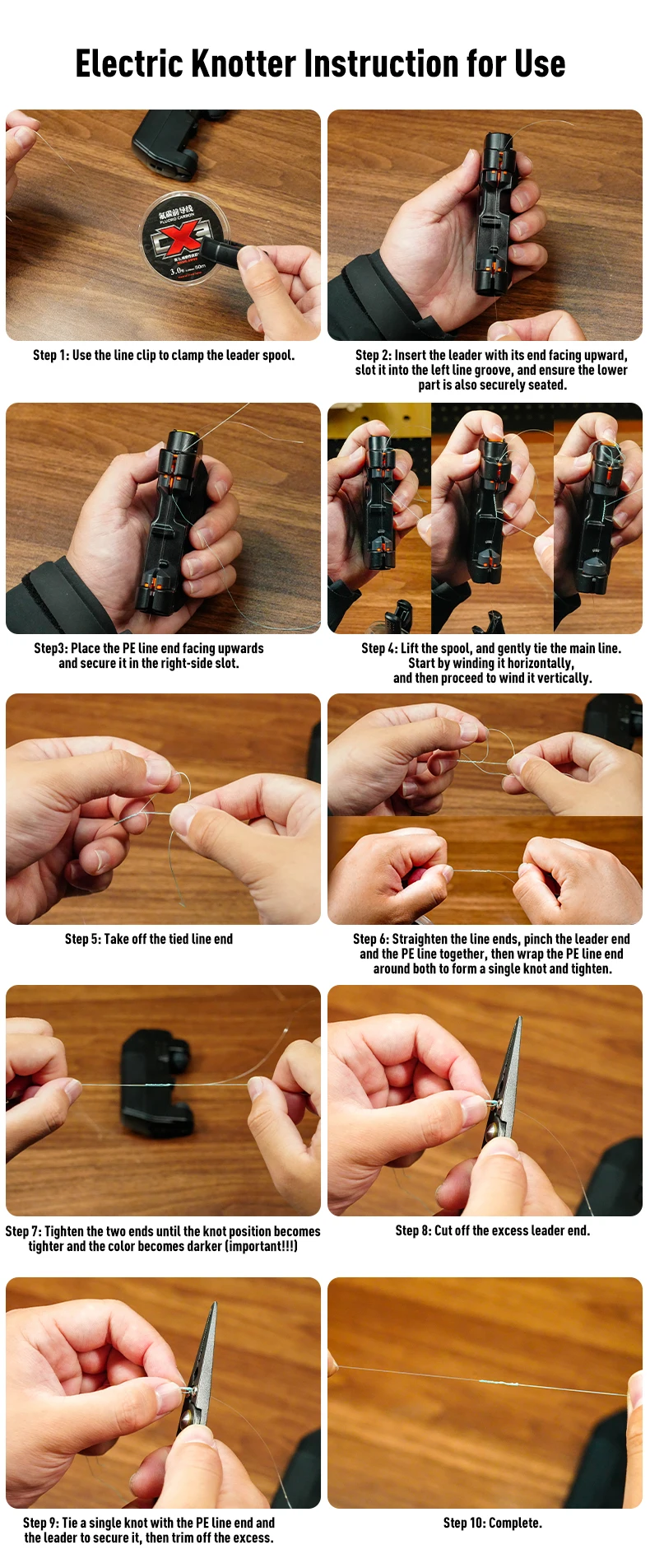 Königreich Heißer Elektrische Knoter Angeln Werkzeuge ASSIST GT PR FG Knoten Knotting Maschine Angeln Spuler Linien Japan Knoten Werkzeug – Detail 2