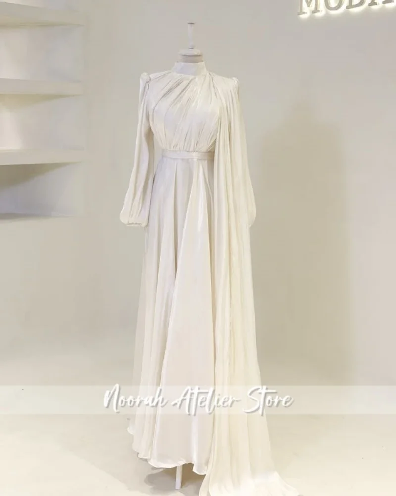 فساتين سهرة فاخرة إسلامية أنيقة باللون الأرجواني H N المملكة العربية السعودية 2025 ثوب زفاف إسلامي لامع فساتين طويلة مخصصة