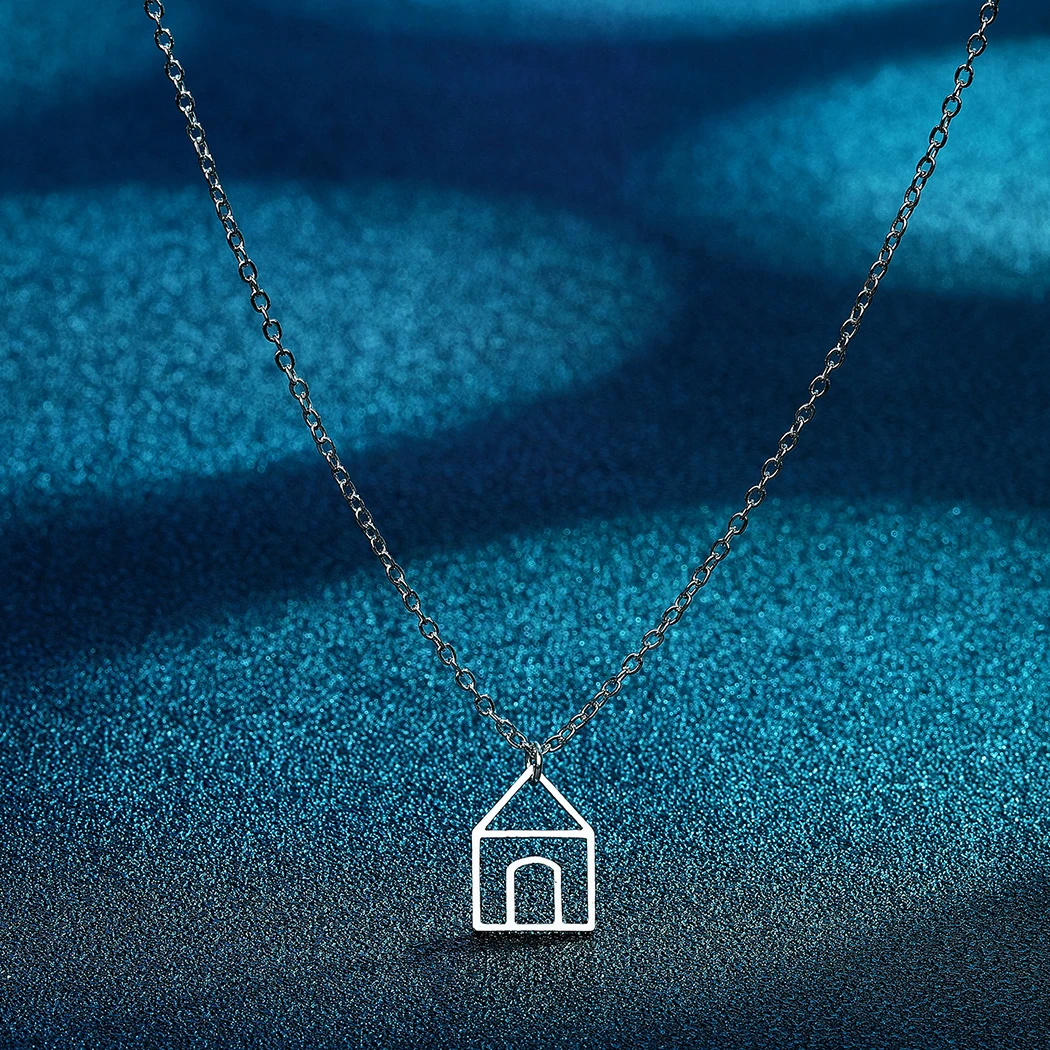 Todorova Stainless Steel Dainty little House Pendant Necklace For Women Girls Minimalist Romantic Home Female Party Jewelry