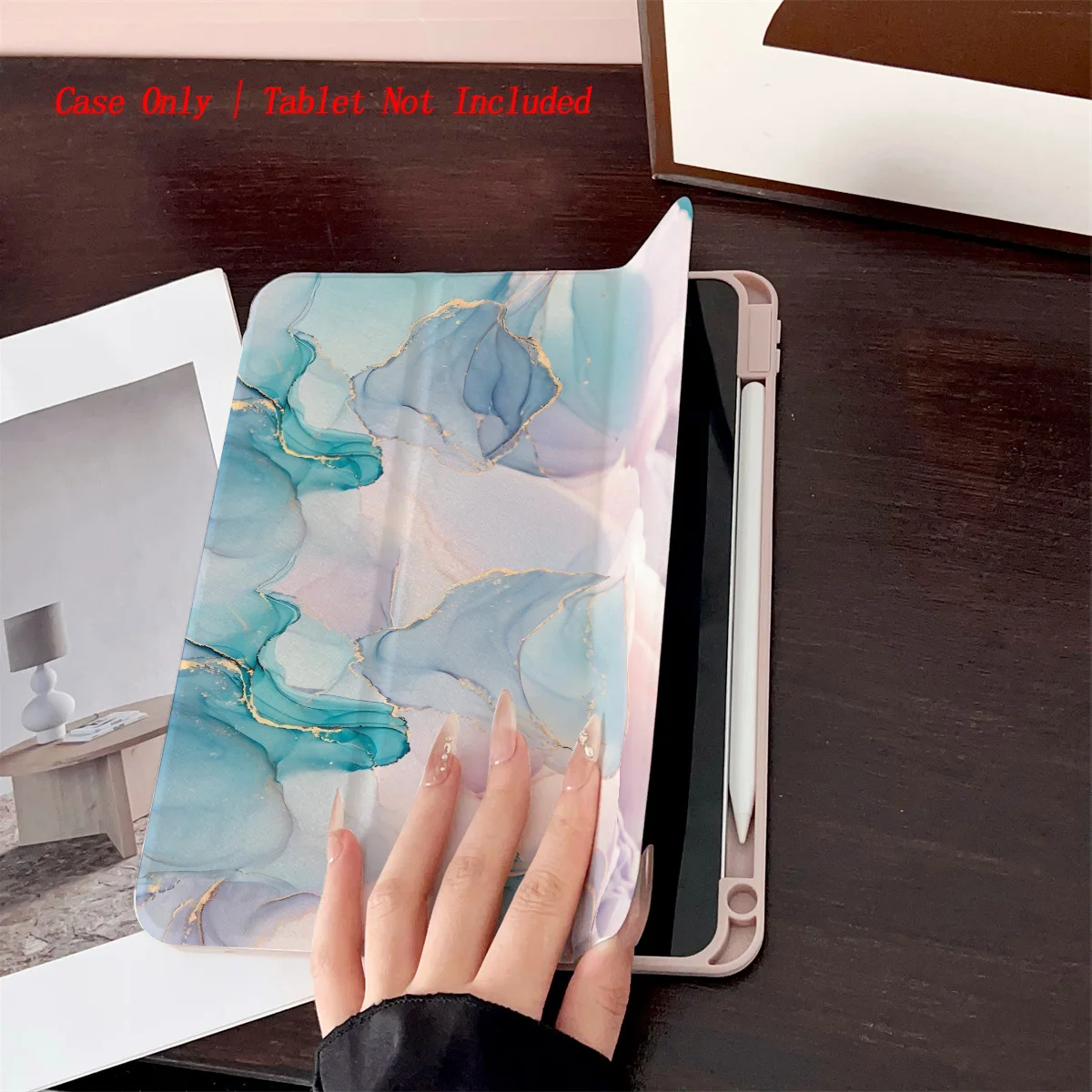 Soft Cute Golden Yellow Blooms Print iPad Cover For Apple iPad 9th/10th Gen Air 5 Pro 12.9 Mini 6 Shockproof Case