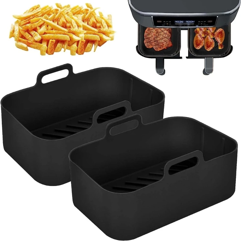 ซิลิโคนหม้อถาดสำหรับ Air Fryer เตาอบเบเกอรี่แม่พิมพ์ Pastry Bakeware 2pcs Dropshipping